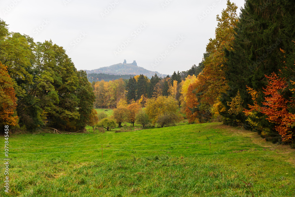 Colorful autumn Landscape in Bohemian Paradise, Czech Republic