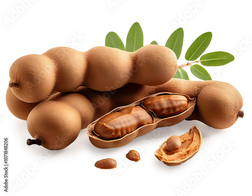 Sweet tamarind on isolated white background