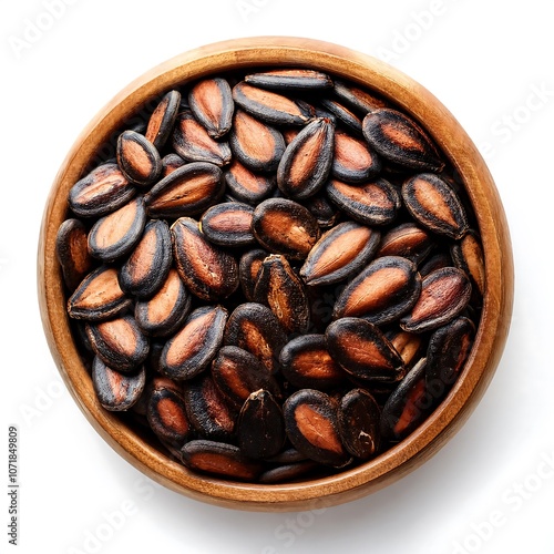 Watermelon seeds on isolated white background