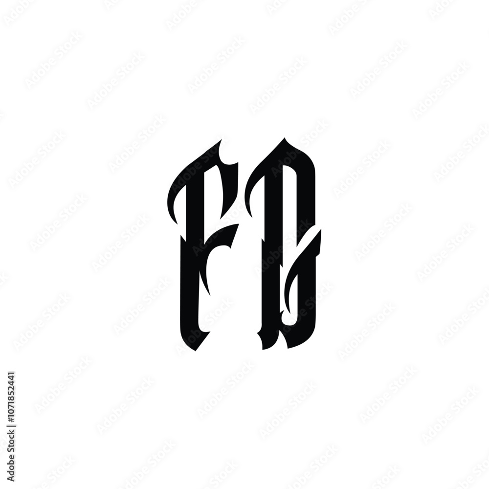 Obraz premium FG monogram logo design letter text name symbol monochrome logotype alphabet character simple logo