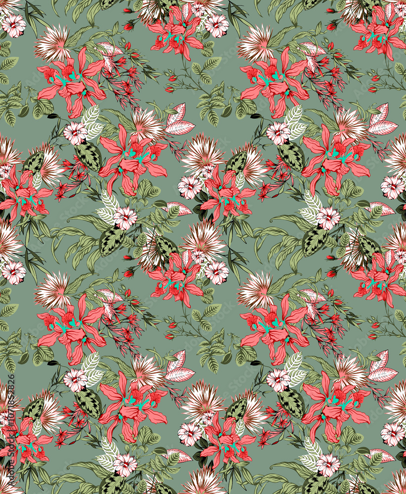 seamless beautiful wallpaper cards all over design floral leaf vintage ornament Victorian ethnic geometric print paisley