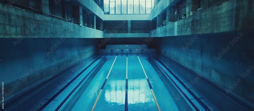 Fototapeta premium Indoor Swimming Pool with Blue Tiles