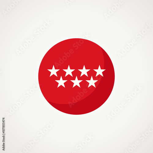 Circular flag of Madrid. Flat design style.