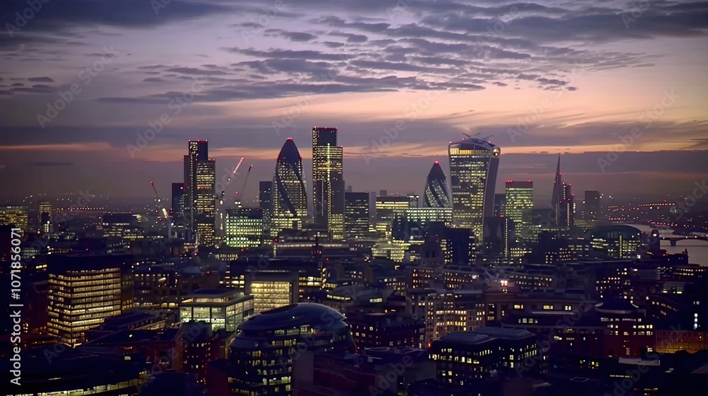 Obraz premium City of London at twilight