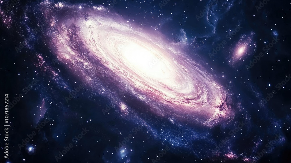 Spectacular view of a spiral galaxy in the star-filled cosmos, surrounded by distant galaxies. The grandeur of space captured in stunning detail. Spectacular view of a spiral galaxy in the star-filled cosmos, surrounded by distant galaxies. The grandeur of space captured in stunning detail.