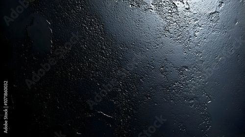Dark Rough Textured Concrete Surface with Subtle Light Reflection, Abstract Background for Design and Minimalist Artwork