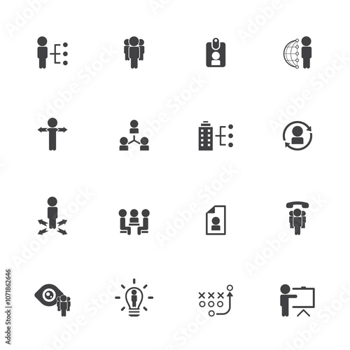 Universal business management and human resources icon set. Universal icons for web and mobile. Vector.