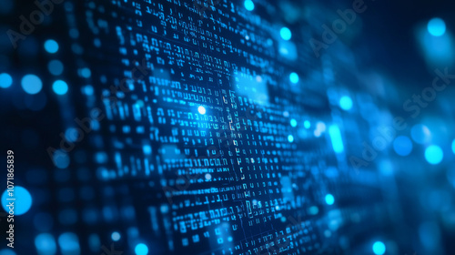 Wallpaper Mural Protecting data and networks online is essential. This image shows a blue background with fast internet speeds and binary code, representing the complex world of cybersecurity. Torontodigital.ca