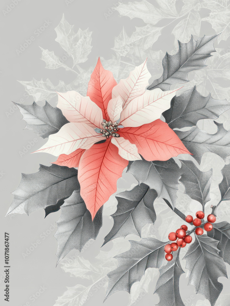 Obraz premium Modern Minimalist Holiday Floral Design