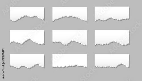 White ripped blank for text or message on gray background vector