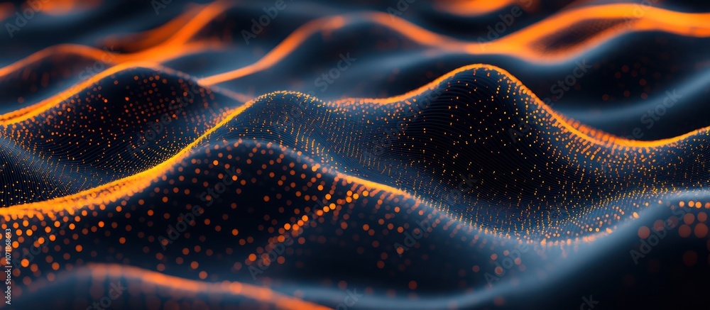 Obraz premium Abstract Orange and Black Waves