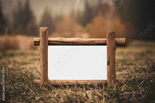 Rustic Wood Frame in a Field photo