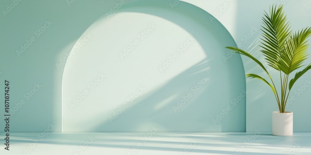 Stylish interior with pastel green wall and potted plant, perfect for modern decor inspiration. Stylish interior with pastel green wall and potted plant, perfect for modern decor inspiration.