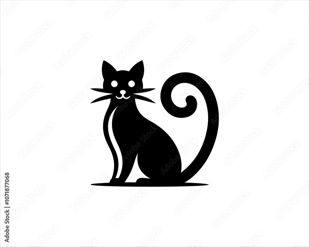 Cat logo design icon symbol vector template. Silhouette cat Cat logo design icon symbol vector template. Silhouette cat