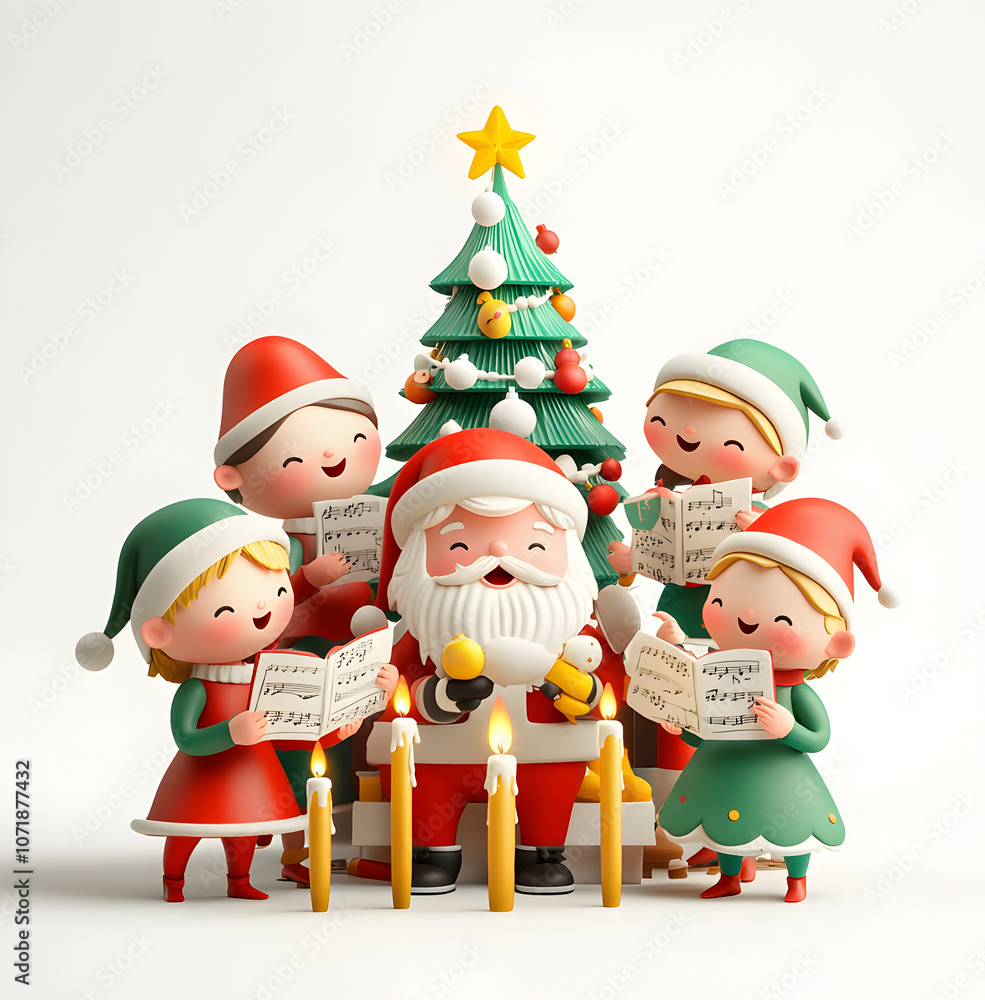 Santa and Kids Singing by Christmas Tree
Santa and Kids Singing by Christmas Tree