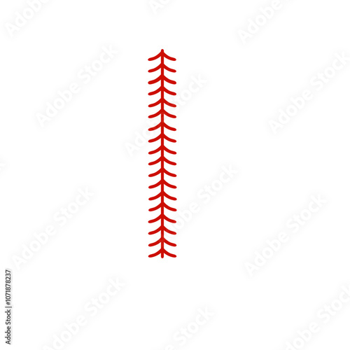 The red stitch or stitching of the baseball 