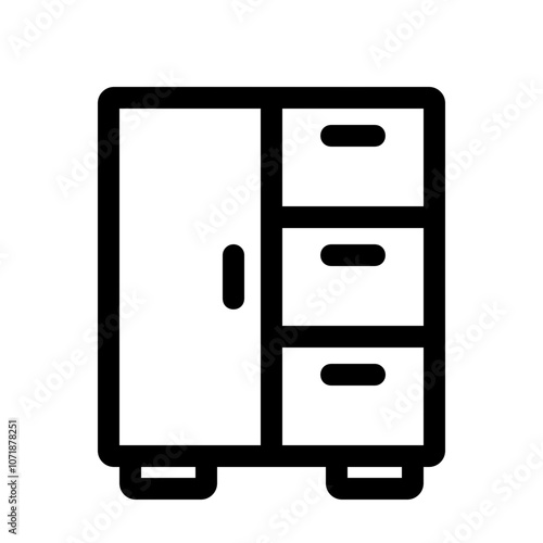 Furniture icon for web. Cabinet outline icon