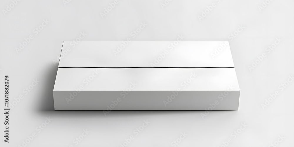 Minimalistic clean blank box mockup with subtle shadow on white background, suitable for branding and product presentation Minimalistic clean blank box mockup with subtle shadow on white background, suitable for branding and product presentation