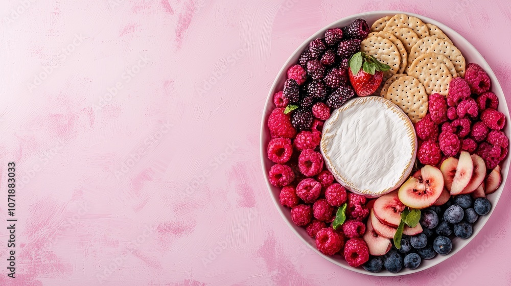 A vibrant fruit platter with creamy cheese for perfect entertaining moments A vibrant fruit platter with creamy cheese for perfect entertaining moments