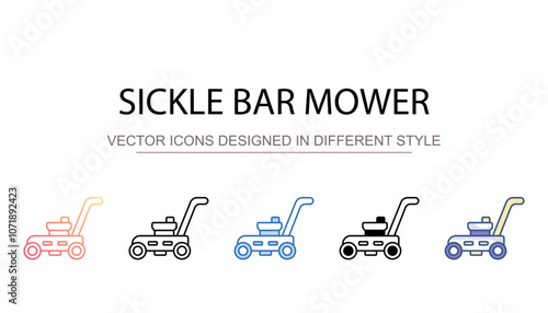 Sickle bar mower icon design with white background stock illustration