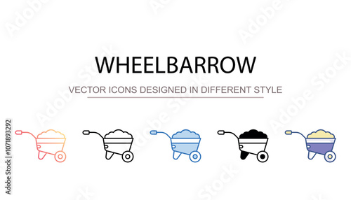 Wheelbarrow icon design with white background stock illustration