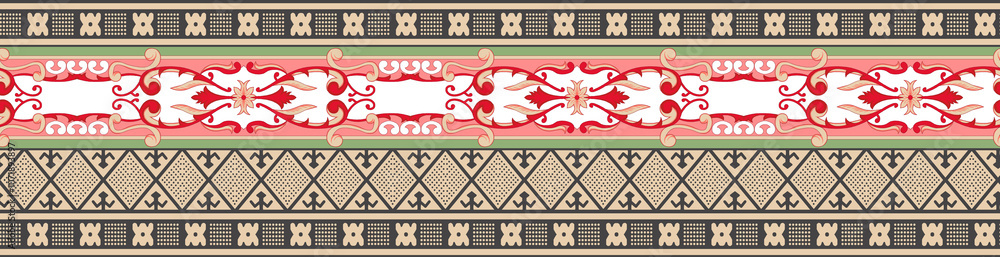 seamless beautiful wallpaper cards border design floral leaf vintage ornament Victorian geometric ethnic print paisley