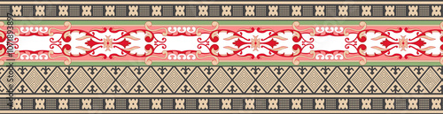 Obraz na płótnie seamless beautiful wallpaper cards border design floral leaf vintage ornament Victorian geometric ethnic print paisley w salonie