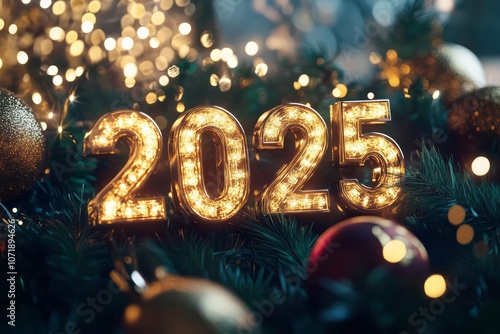 Illuminated 2025 Numerals o...