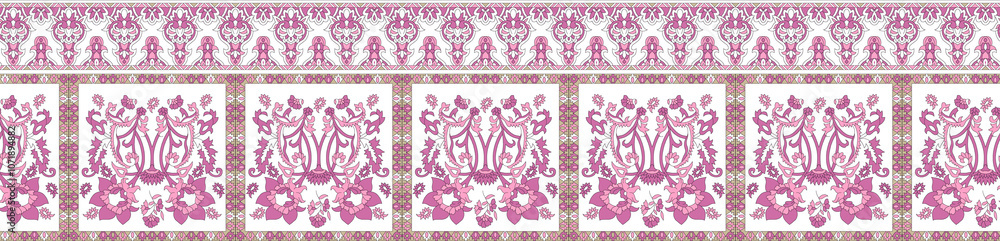 seamless beautiful wallpaper cards border design floral leaf vintage ornament Victorian geometric ethnic print paisley