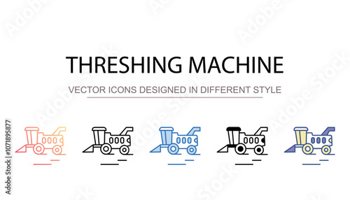 Threshing machine icon design with white background stock illustration