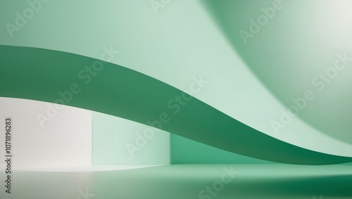 smooth green gradient background with soft lighting and shadow. photo