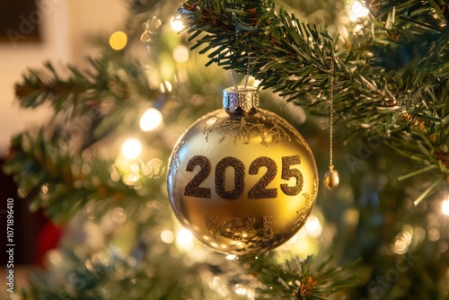 Golden Christmas Ornament w...