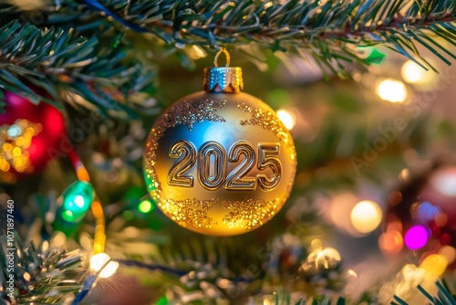 Golden Christmas Ornament w...