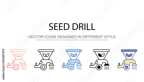 Seed drill icon design with white background stock illustration