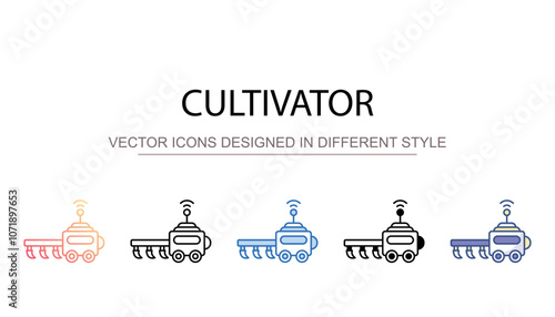 Cultivator icon design with white background stock illustration