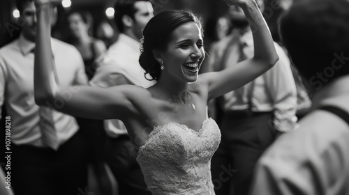 The man gracefully moves across the dance floor, his style raw and captivating. The image captures the essence of pure joy and celebration.