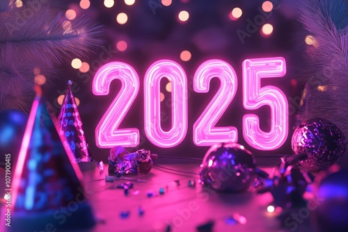 Neon Pink 2025 New Year's E...
