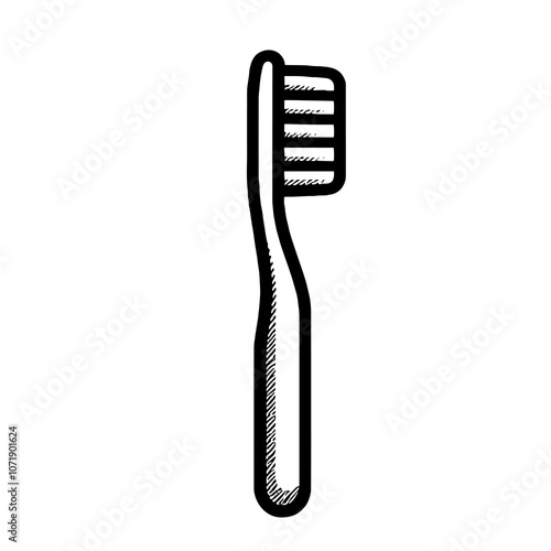 Simple Vector Icon of a toothbrush – Logo Design Illustration
