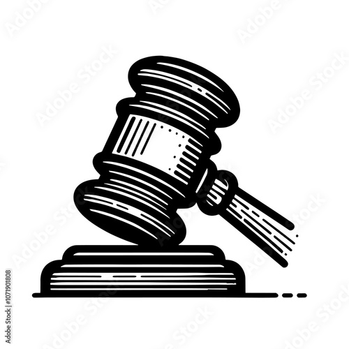 Simple Vector Icon of a judge's gavel – Logo Design Illustration