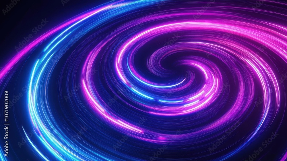 Vibrant swirl of blue and pink light trails creating a mesmerizing abstract pattern. Vibrant swirl of blue and pink light trails creating a mesmerizing abstract pattern.