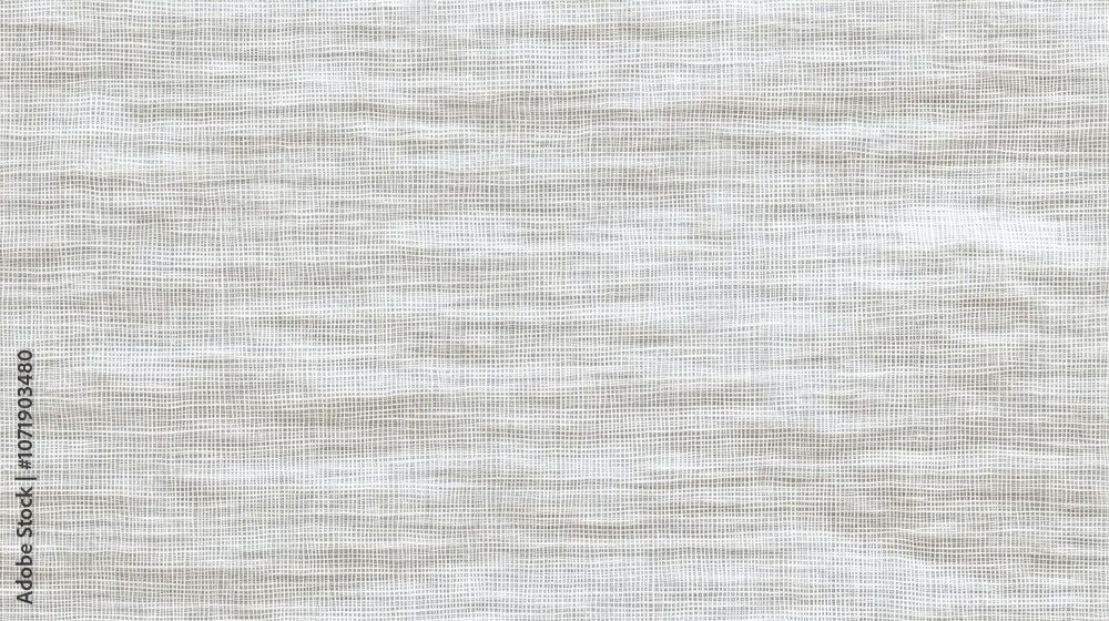 Fototapeta premium Natural Linen Fabric Texture on Plain White Background - Elegant White Linen Texture Background for Designers