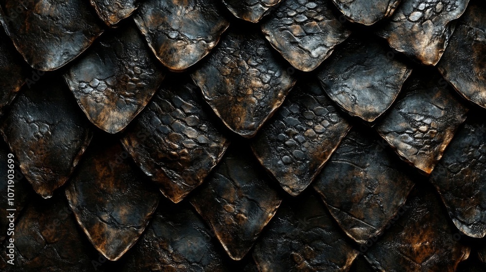Luxurious Gold and Black Dragon Scale Pattern; Perfect for Fantasy Designs, Gaming Graphics, Fashion Textiles, and Interior Decor. Luxurious Gold and Black Dragon Scale Pattern; Perfect for Fantasy Designs, Gaming Graphics, Fashion Textiles, and Interior Decor.