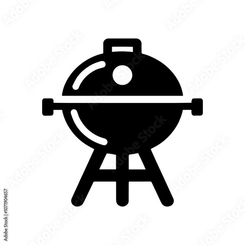 Simple Vector Icon of a grill – Logo Design Illustration