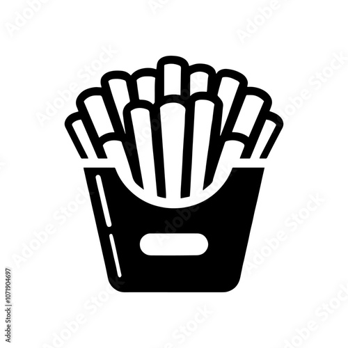 Simple Vector Icon of a French fries – Logo Design Illustration