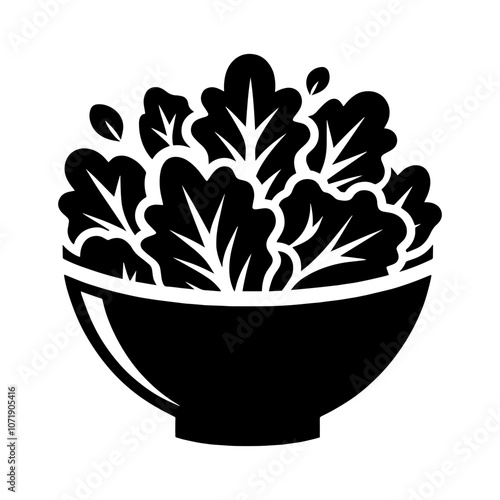 Simple Vector Icon of a salad – Logo Design Illustration