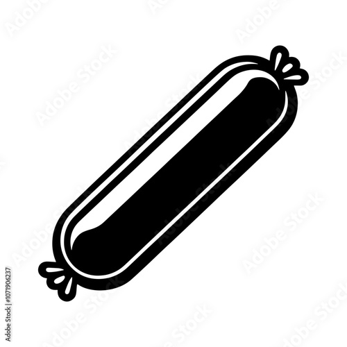 Simple Vector Icon of a sausage – Logo Design Illustration