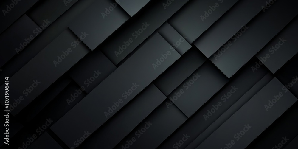 Naklejka premium 3D Black Diamond Pattern Abstract Wallpaper on Dark Background - Digital Textured Graphics Poster