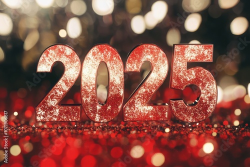 Glittery Red 2025 New Year'...