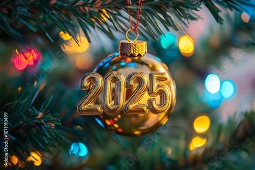 Golden Christmas Ornament w...