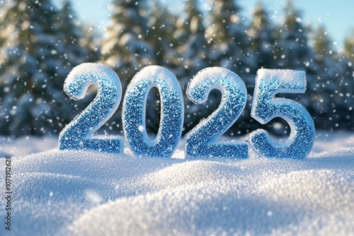 Frosted Blue Numbers 2025 i...